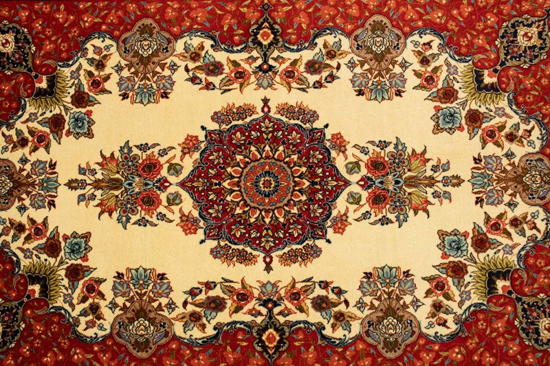 Alfombra persa - Ghom - 151 x 105 cm - beige
