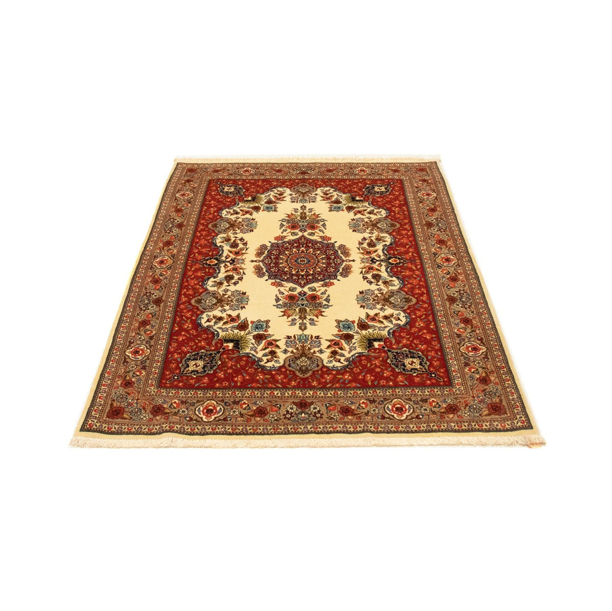 Alfombra persa - Ghom - 151 x 105 cm - beige