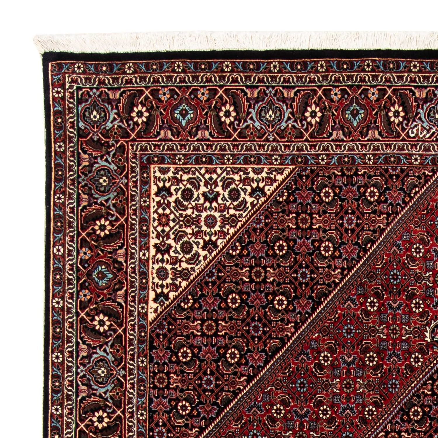 Alfombra persa - Bidjar - 241 x 170 cm - rojo oscuro