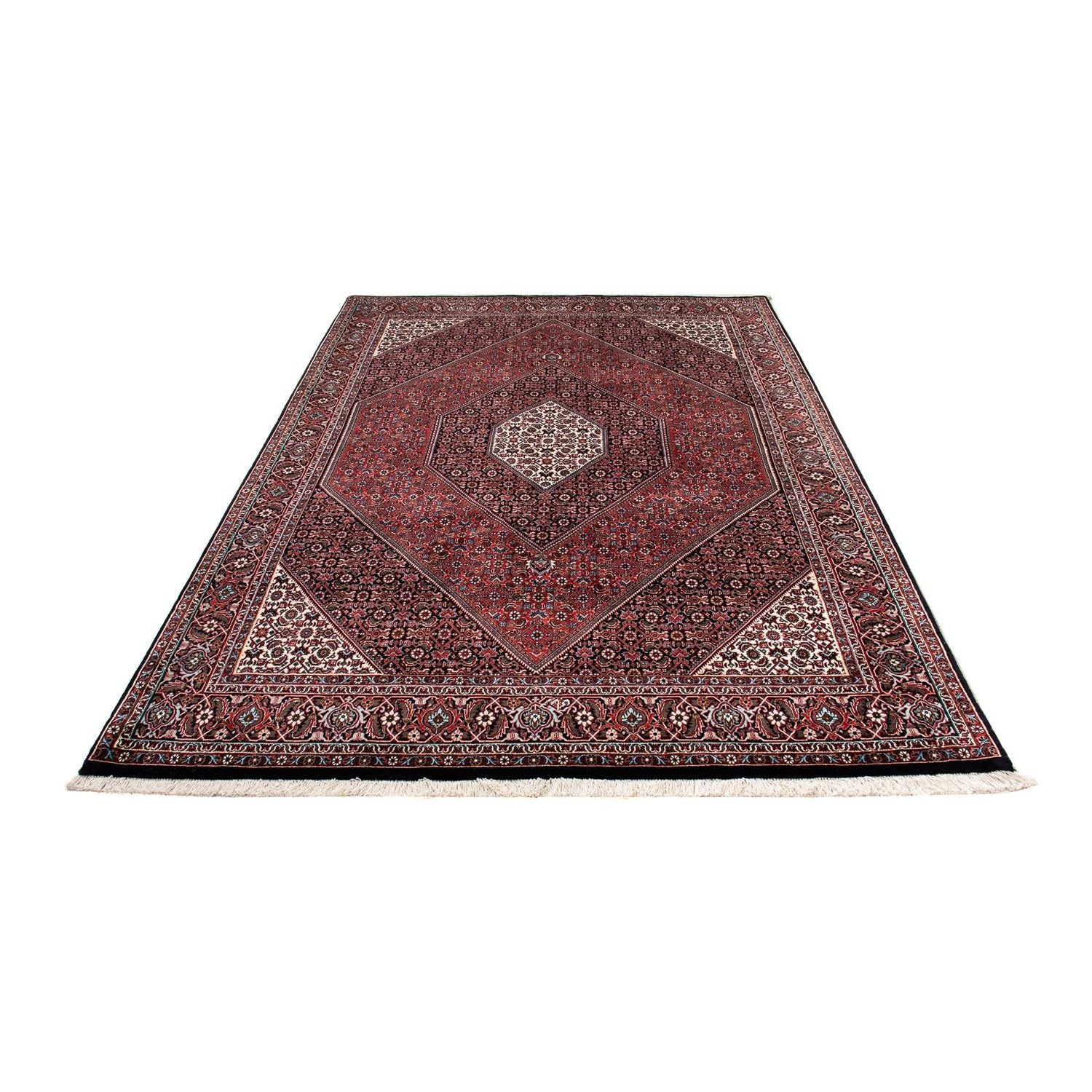 Alfombra persa - Bidjar - 241 x 170 cm - rojo oscuro