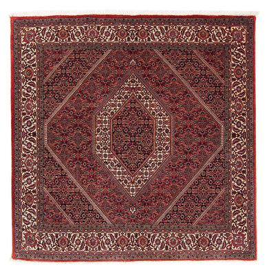 Alfombra persa - Bidjar cuadrado  - 152 x 148 cm - rojo oscuro
