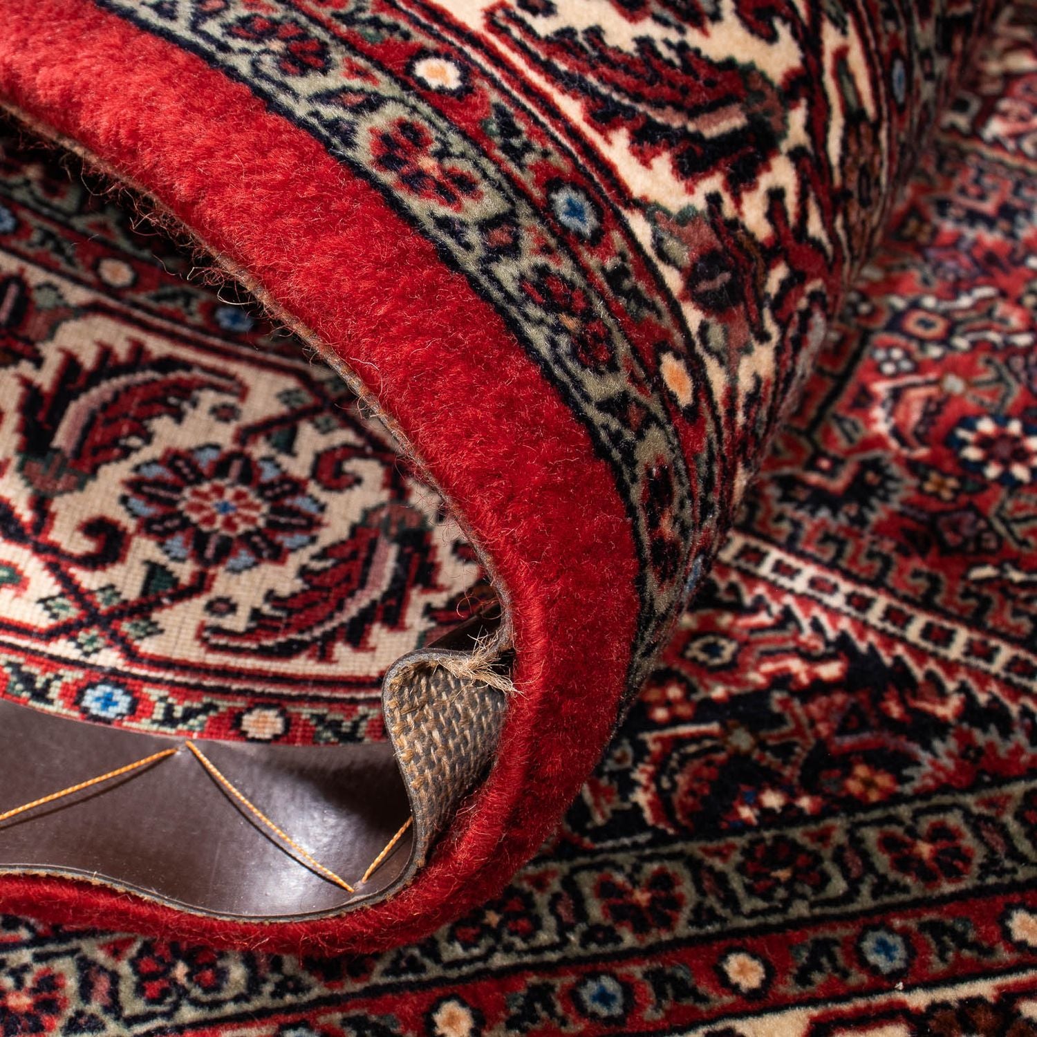 Alfombra persa - Bidjar cuadrado  - 152 x 148 cm - rojo oscuro