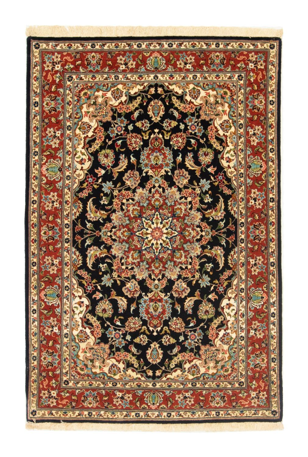 Alfombra persa - Ghom - 152 x 103 cm - negro