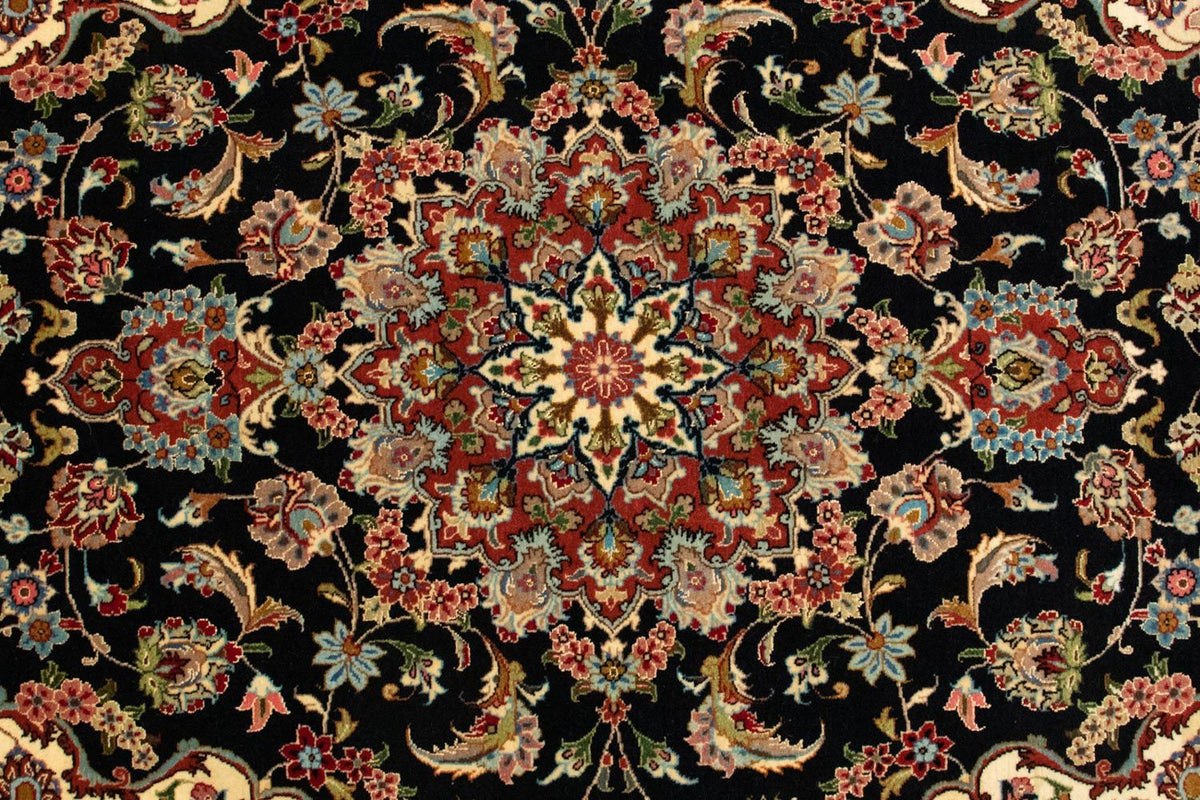 Alfombra persa - Ghom - 152 x 103 cm - negro