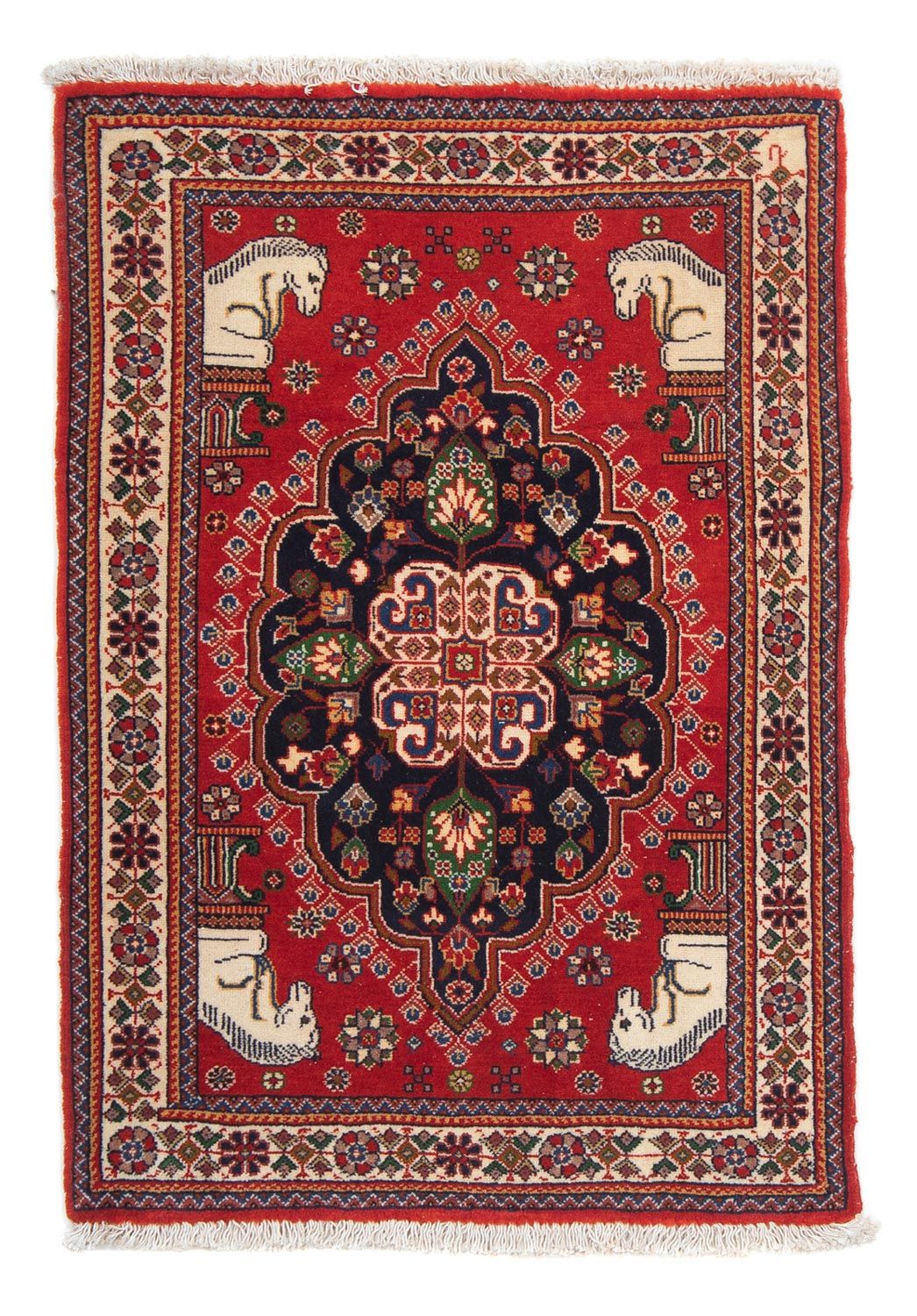 Alfombra Gabbeh - Persa Kashkuli - 88 x 61 cm - rojo
