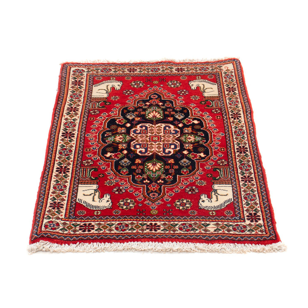 Alfombra Gabbeh - Persa Kashkuli - 88 x 61 cm - rojo