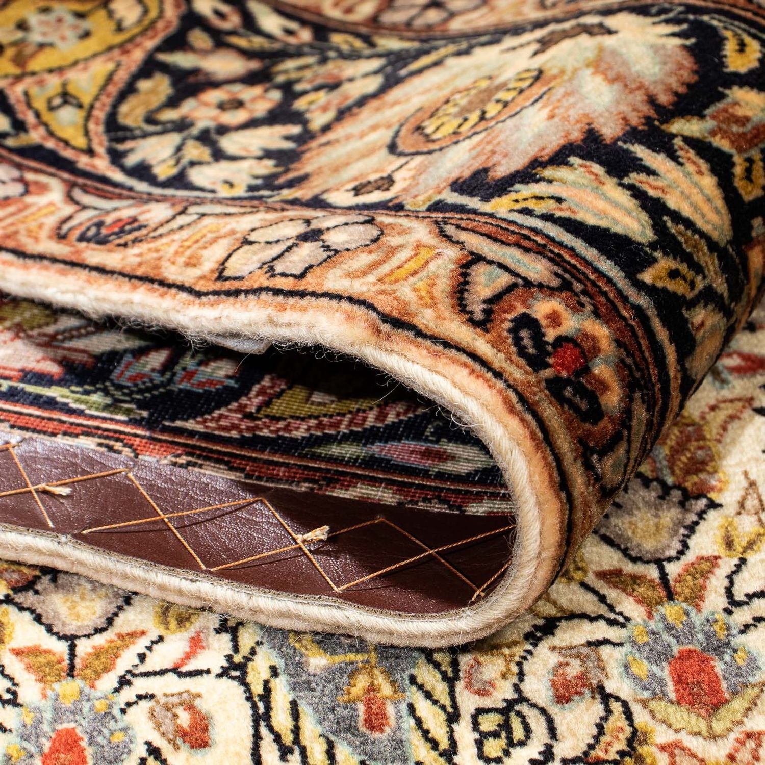 Alfombra de seda - Ghom Seda - Prima - 195 x 135 cm - beige claro