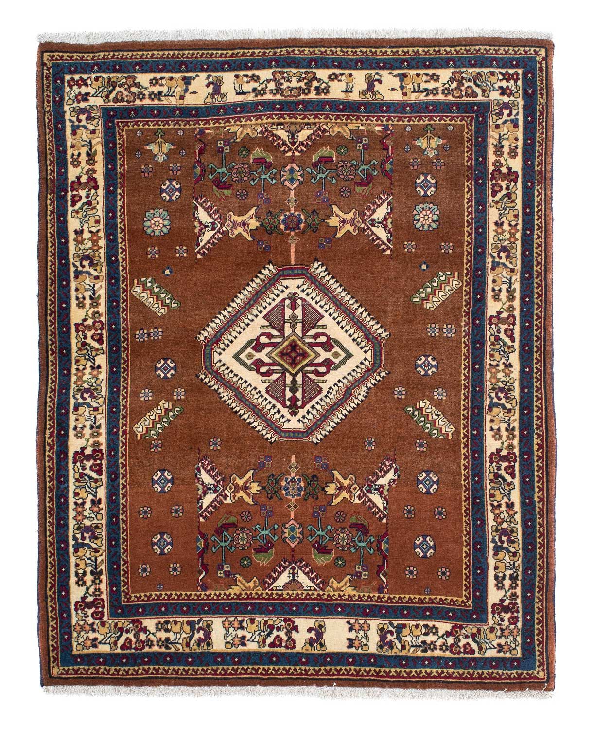 Alfombra persa - Nómada - 158 x 120 cm - marrón