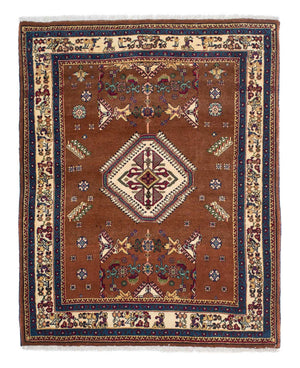 Alfombra persa - Nómada - 158 x 120 cm - marrón