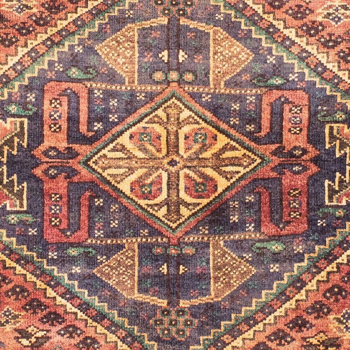 Alfombra persa - Nómada - 155 x 113 cm - rojo claro