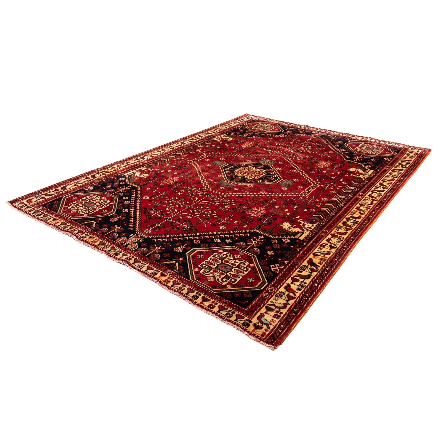 Alfombra persa - Nómada - 291 x 210 cm - rojo oscuro