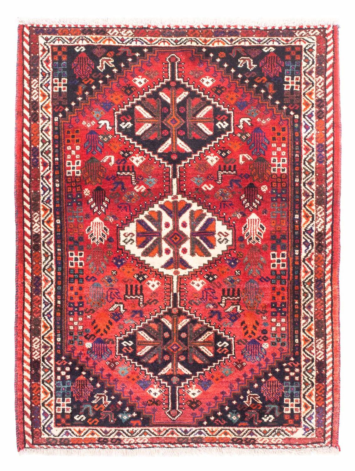 Alfombra persa - Nómada - 153 x 120 cm - rojo oscuro
