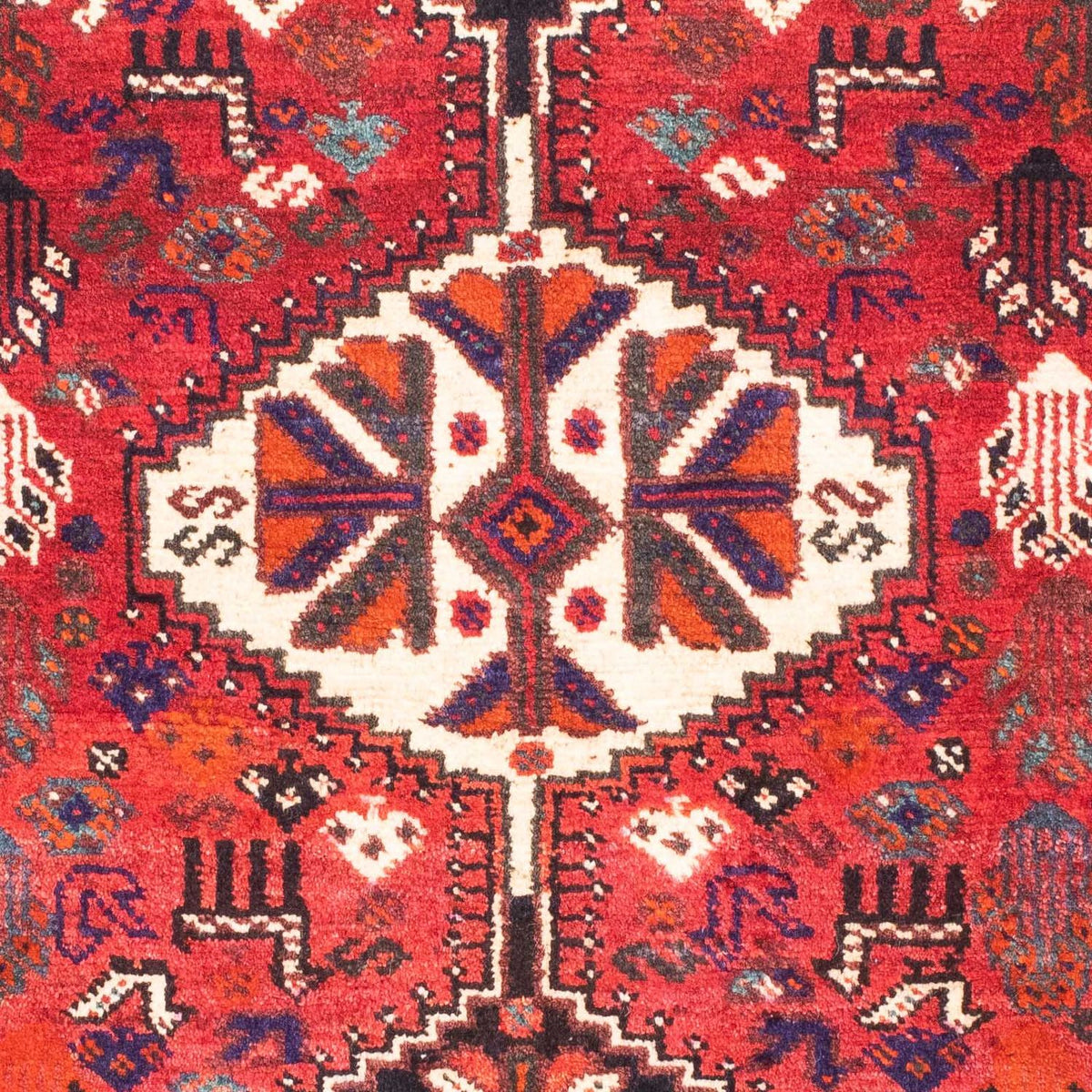 Alfombra persa - Nómada - 153 x 120 cm - rojo oscuro
