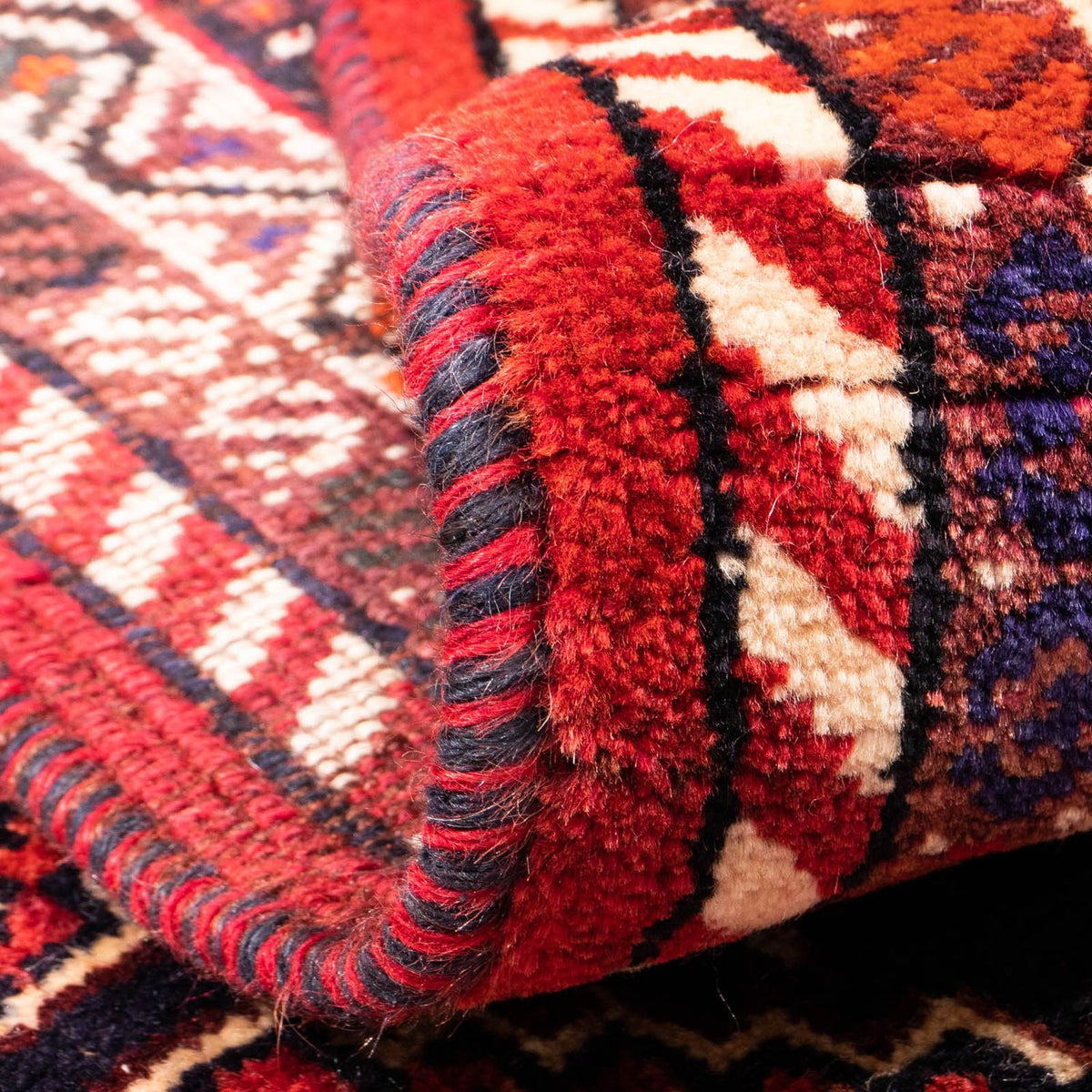 Alfombra persa - Nómada - 153 x 120 cm - rojo oscuro