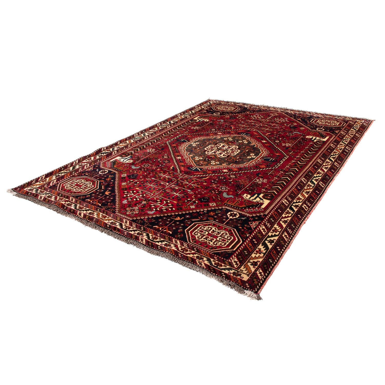 Alfombra persa - Nómada - 293 x 211 cm - rojo oscuro