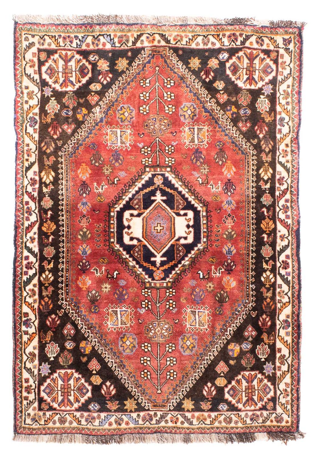 Alfombra persa - Nómada - 145 x 103 cm - rojo claro