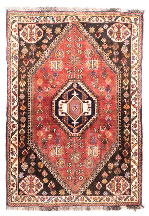 Alfombra persa - Nómada - 145 x 103 cm - rojo claro