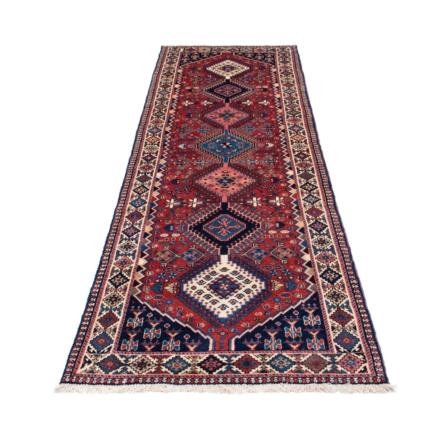 Alfombra de pasillo Alfombra persa - Nómada - 283 x 80 cm - rojo oscuro