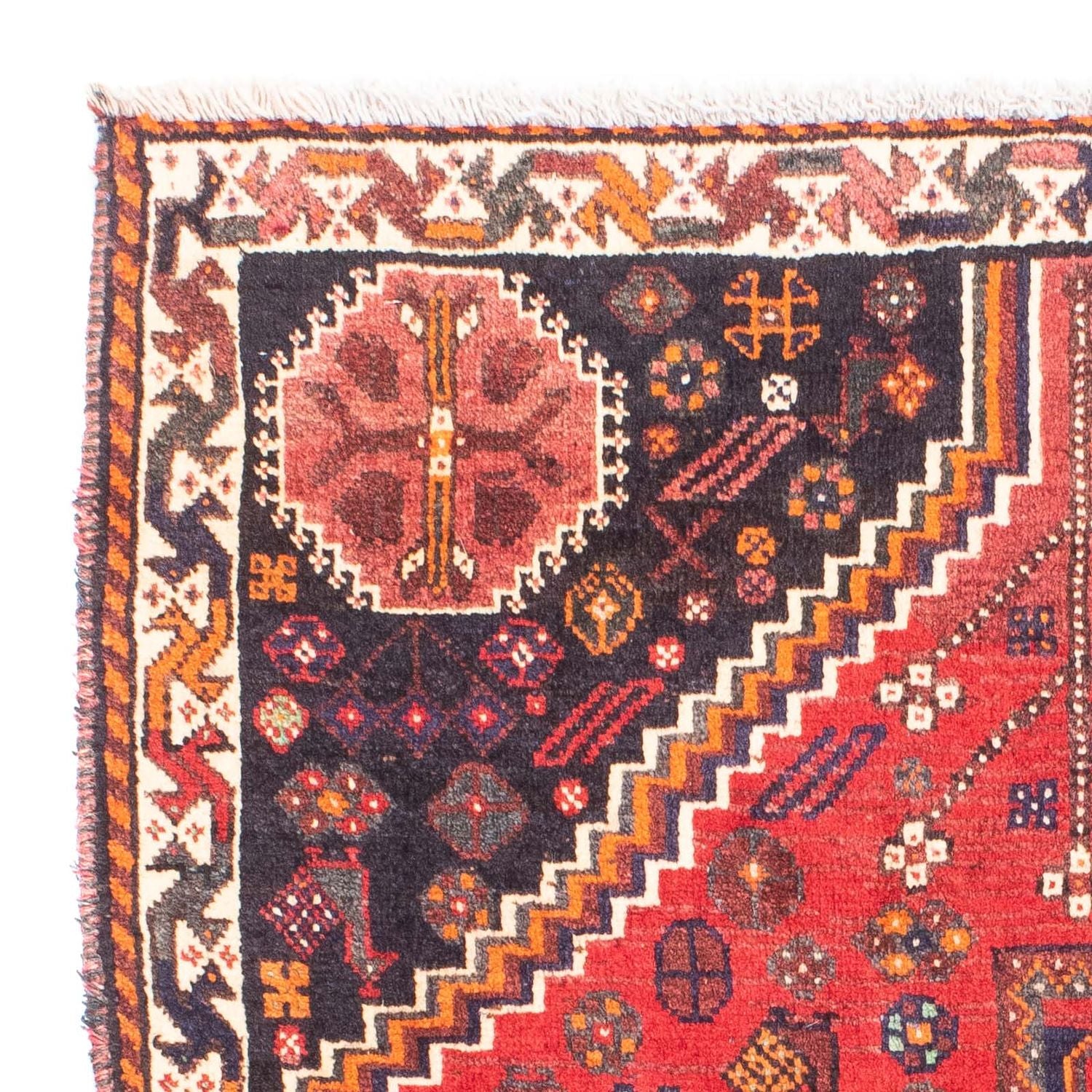 Alfombra persa - Nómada - 159 x 121 cm - rojo oscuro