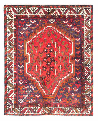 Alfombra persa - Nómada - 139 x 111 cm - rojo oscuro