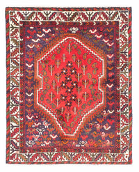 Alfombra persa - Nómada - 139 x 111 cm - rojo oscuro
