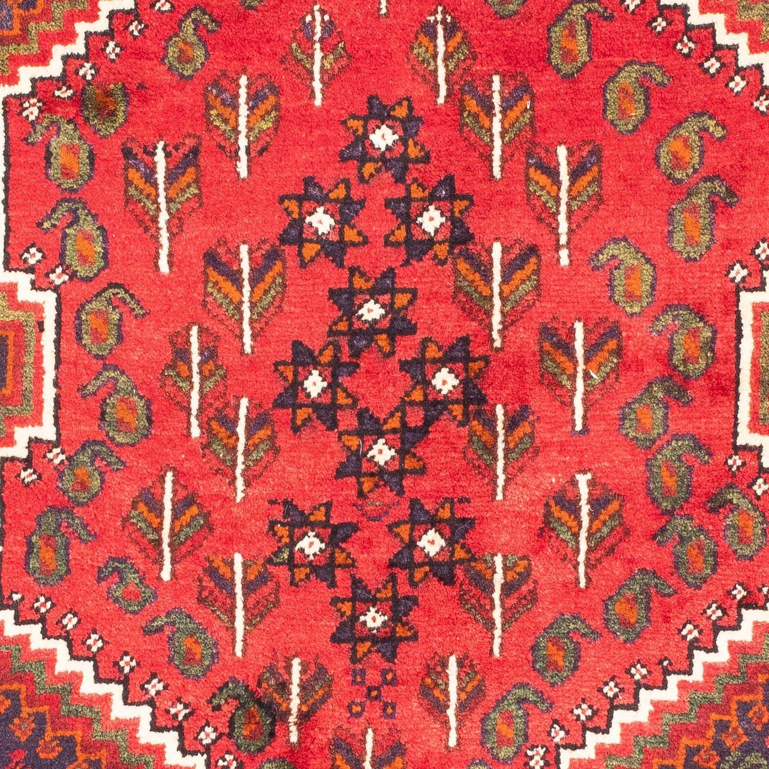 Alfombra persa - Nómada - 139 x 111 cm - rojo oscuro