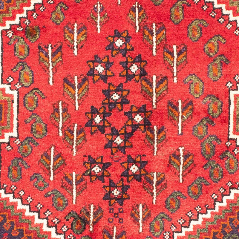 Alfombra persa - Nómada - 139 x 111 cm - rojo oscuro