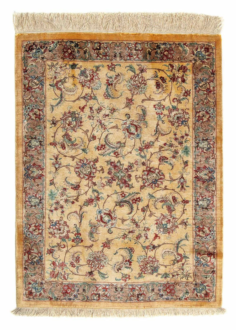 Alfombra persa - Ghom - 82 x 59 cm - marrón claro