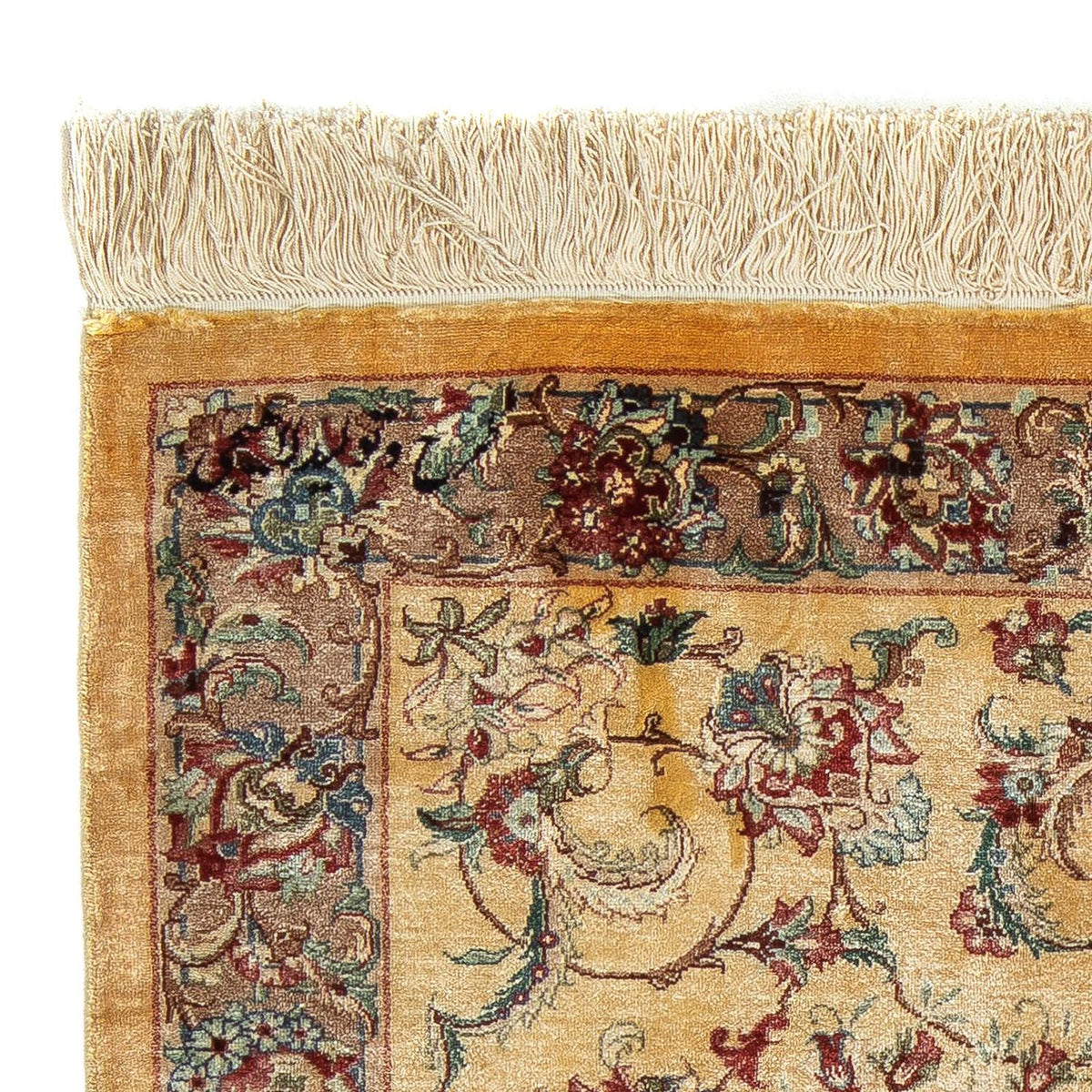 Alfombra persa - Ghom - 82 x 59 cm - marrón claro