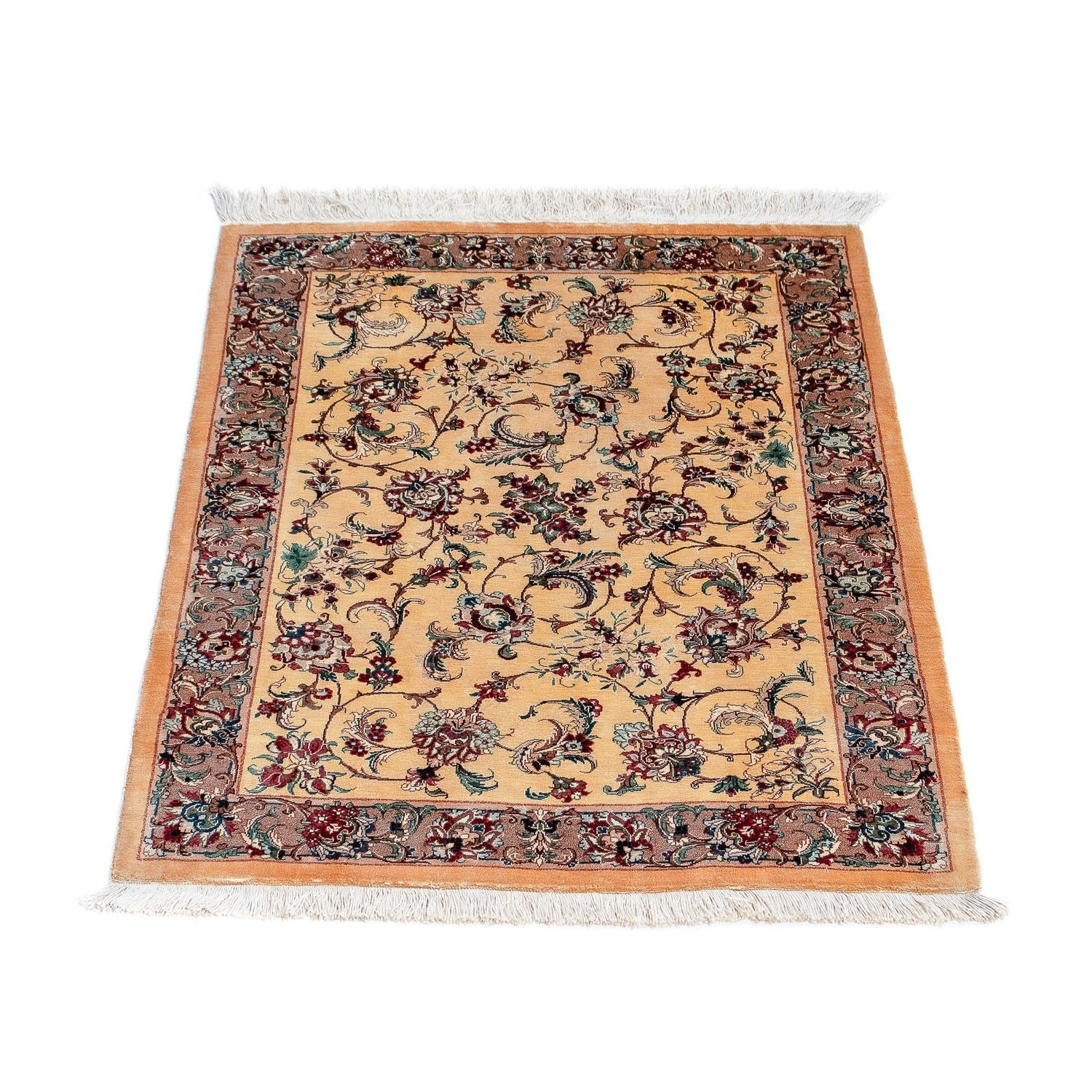 Alfombra persa - Ghom - 82 x 59 cm - marrón claro