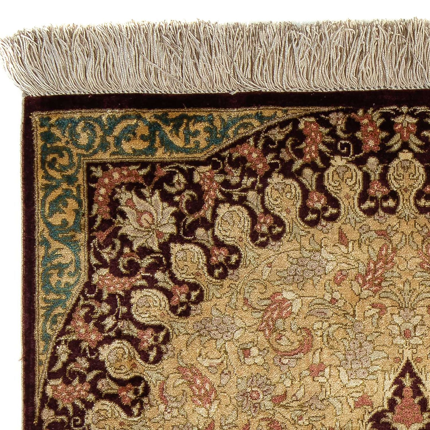 Alfombra persa - Ghom - 90 x 59 cm - marrón