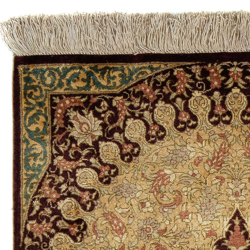 Alfombra persa - Ghom - 90 x 59 cm - marrón