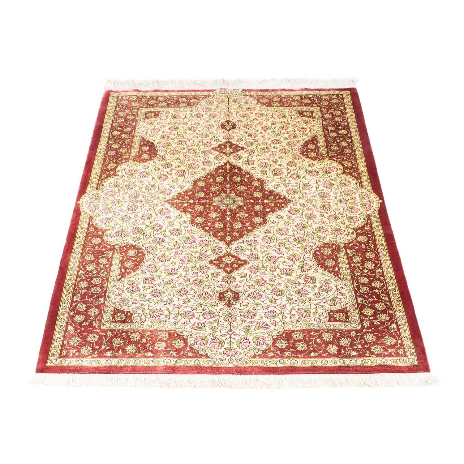 Alfombra persa - Ghom - 125 x 80 cm - beige