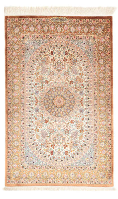Alfombra persa - Ghom - 123 x 76 cm - beige