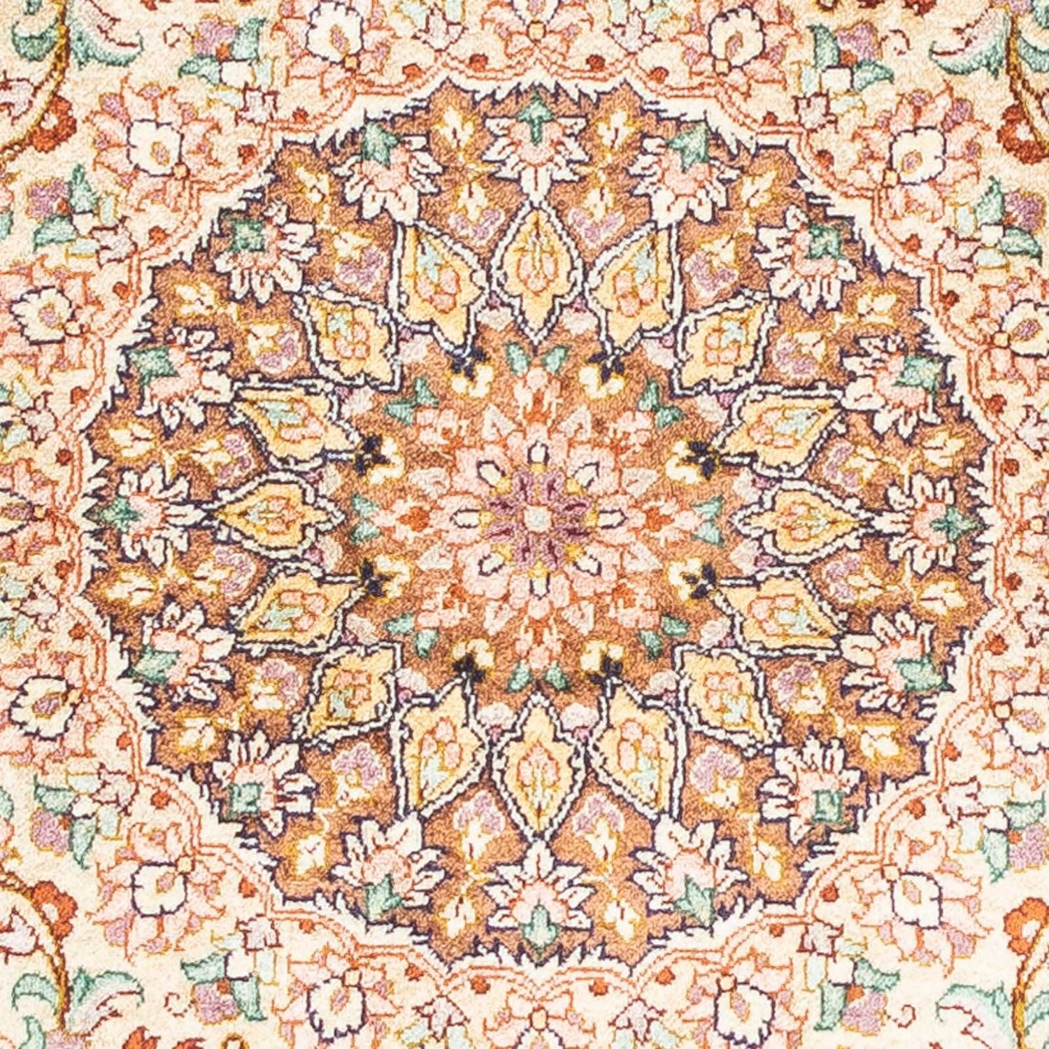 Alfombra persa - Ghom - 123 x 76 cm - beige