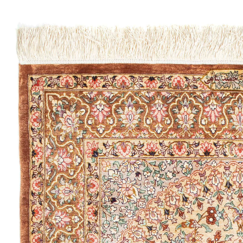 Alfombra persa - Ghom - 123 x 76 cm - beige