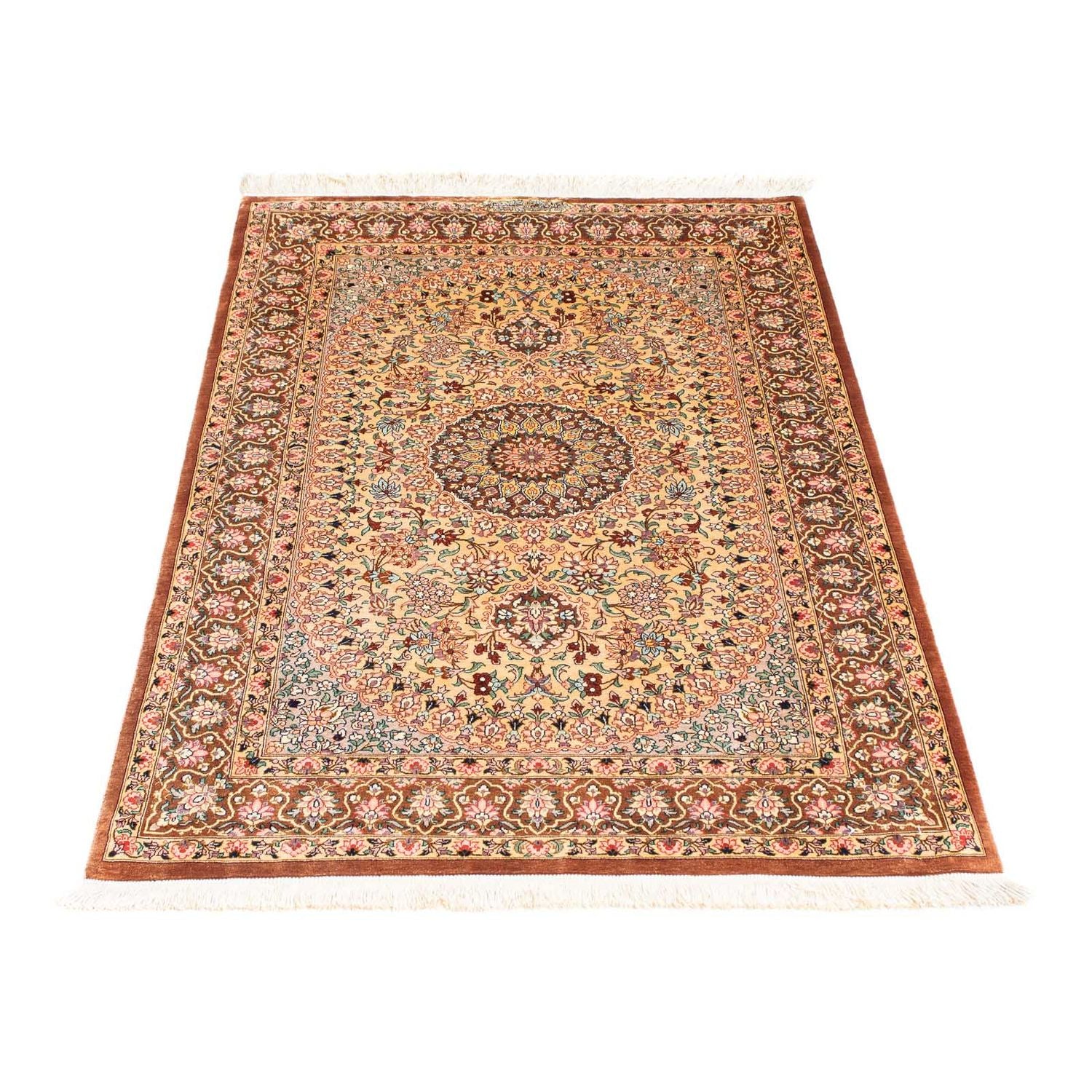 Alfombra persa - Ghom - 123 x 76 cm - beige