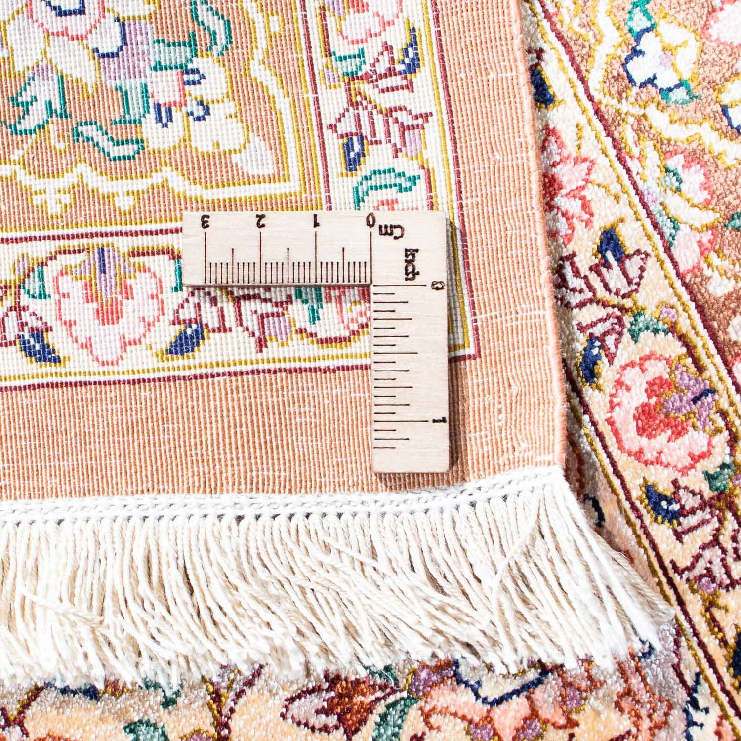 Alfombra persa - Ghom - 123 x 76 cm - beige