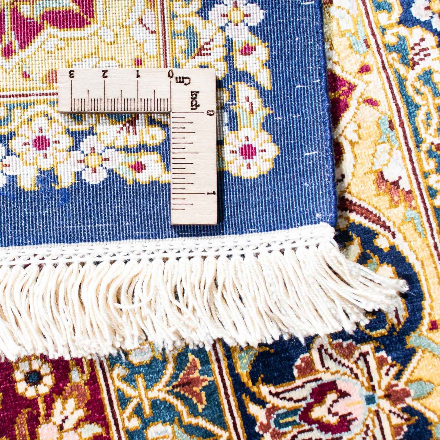 Alfombra persa - Ghom - 123 x 77 cm - azul oscuro