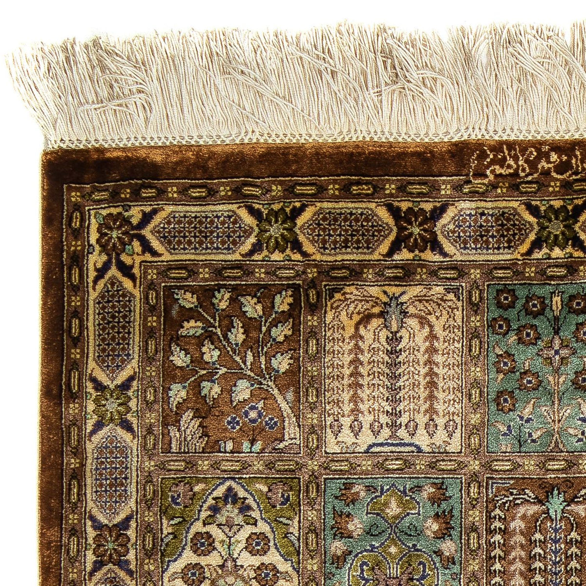 Alfombra persa - Ghom - 93 x 59 cm - multicolor