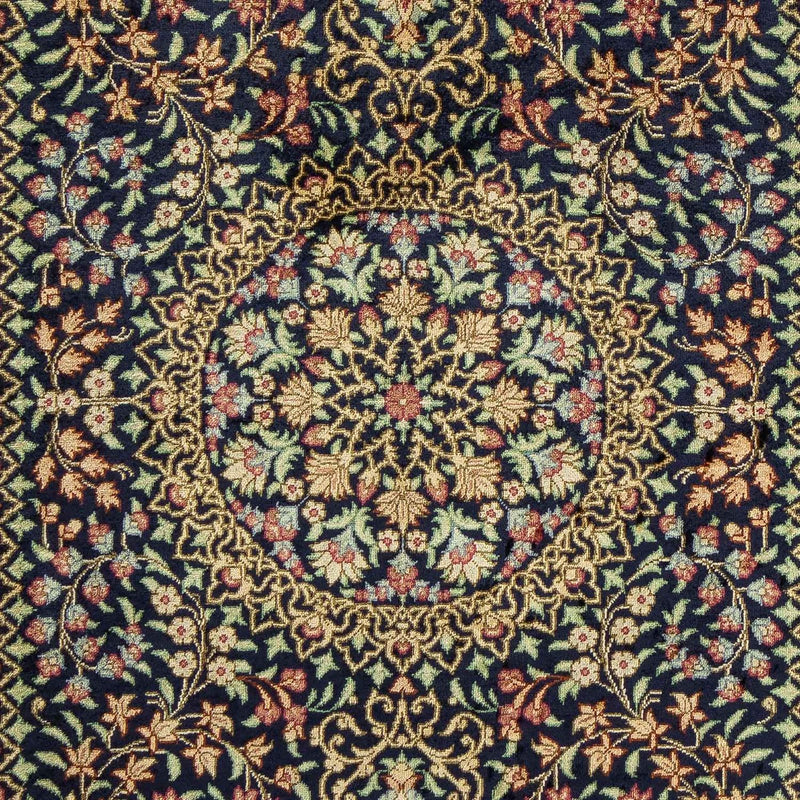 Alfombra persa - Ghom - 91 x 61 cm - azul oscuro