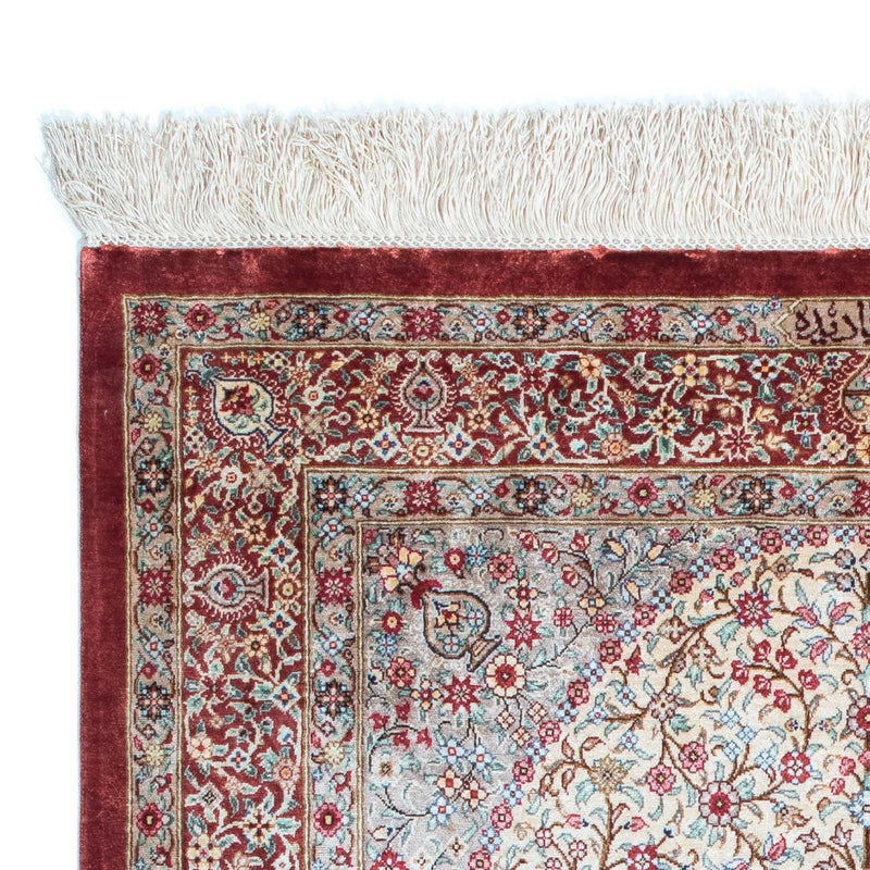 Alfombra persa - Ghom - 122 x 79 cm - beige