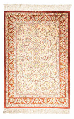 Alfombra persa - Ghom - 123 x 83 cm - beige