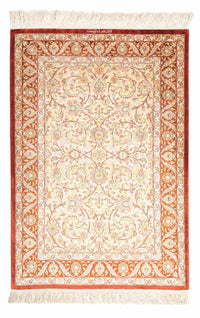 Alfombra persa - Ghom - 123 x 83 cm - beige