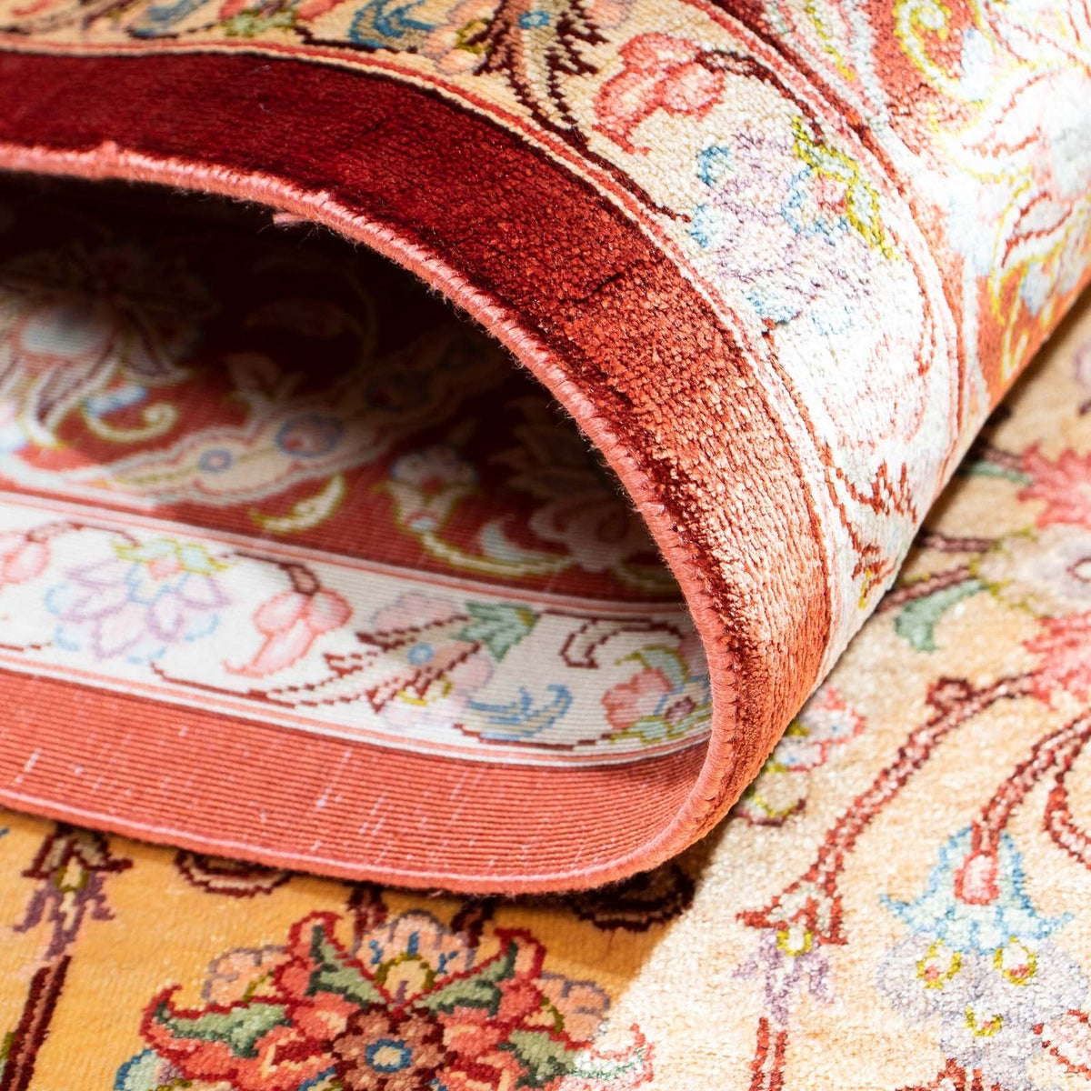 Alfombra persa - Ghom - 123 x 83 cm - beige