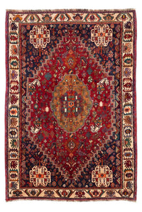 Alfombra persa - Nómada - 242 x 158 cm - rojo oscuro