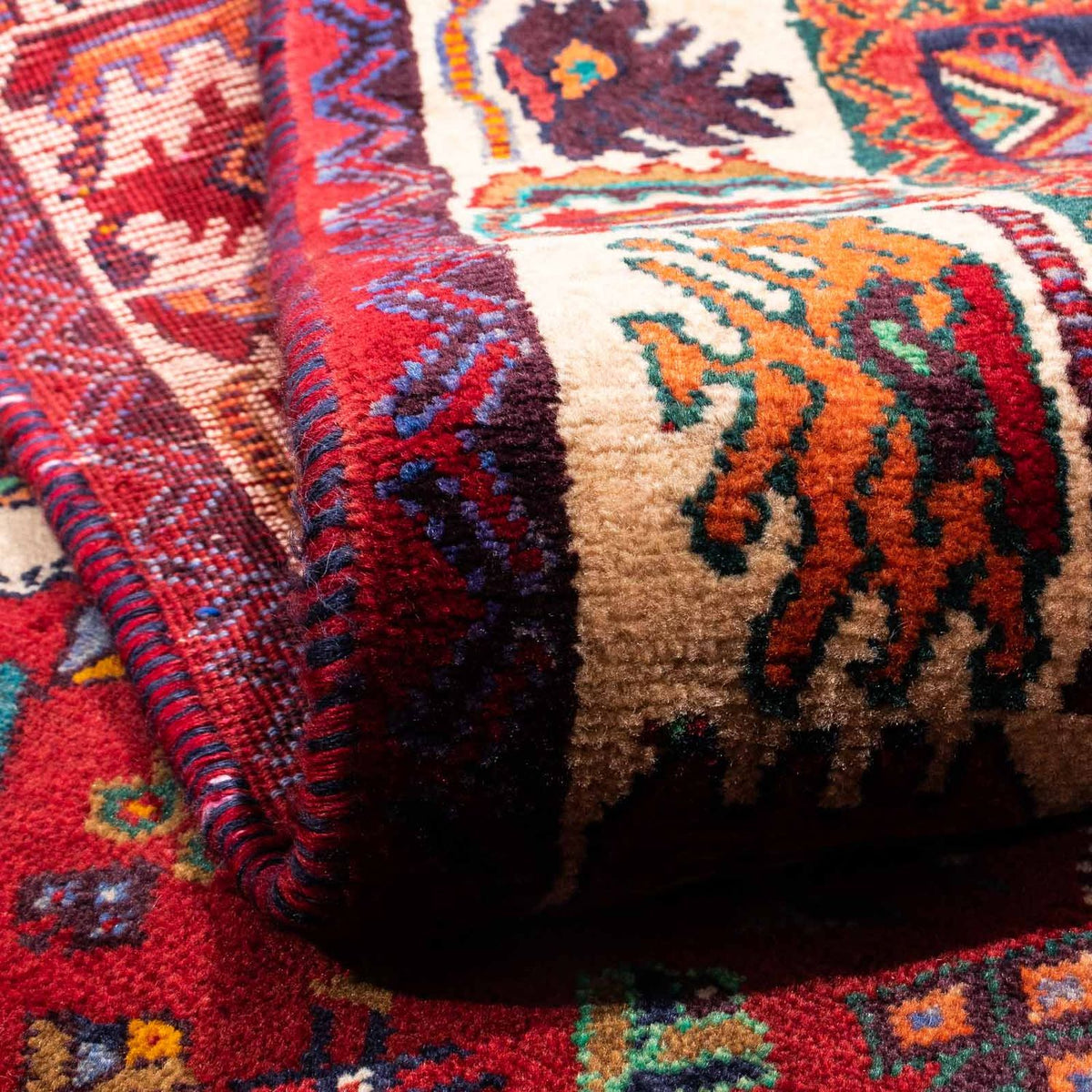 Alfombra persa - Nómada - 242 x 158 cm - rojo oscuro