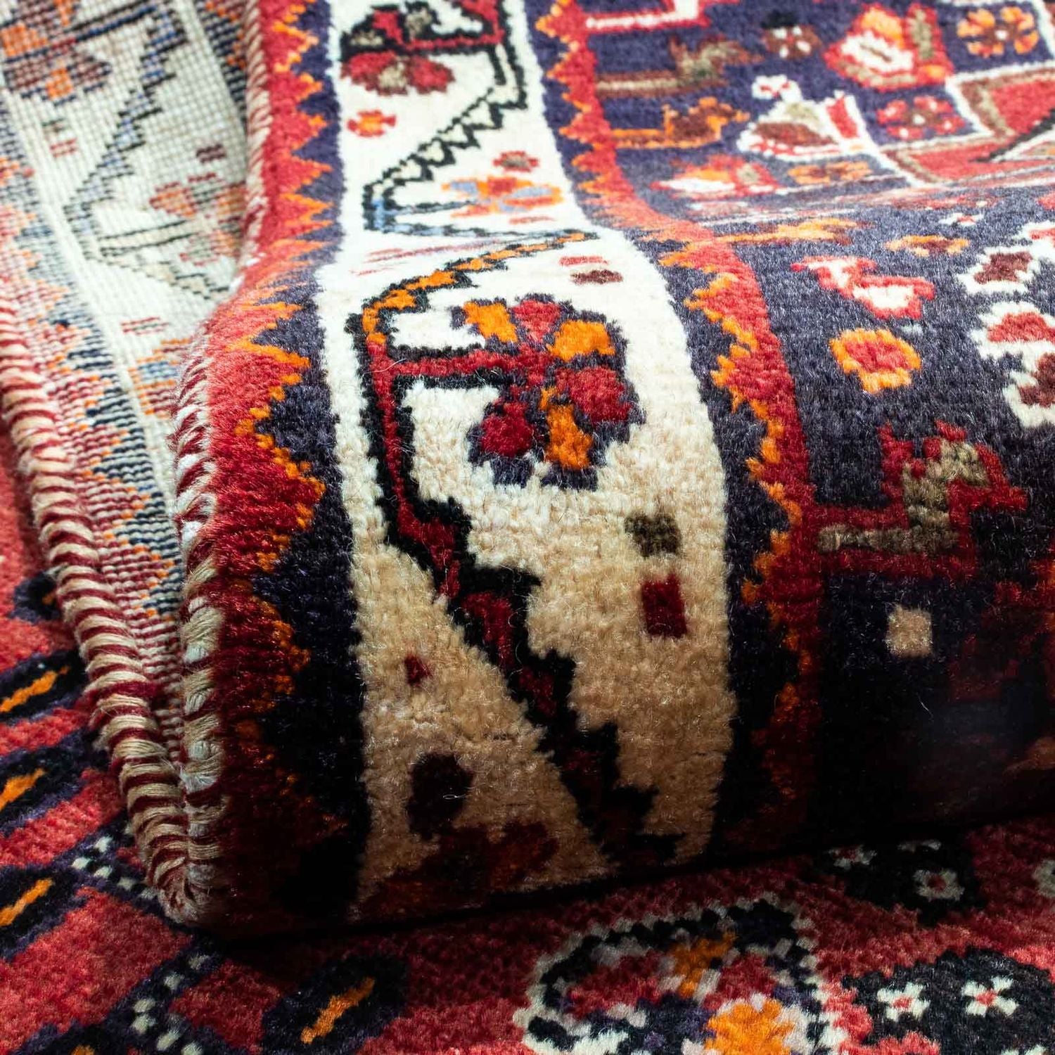 Alfombra persa - Nómada - 256 x 163 cm - rojo oscuro