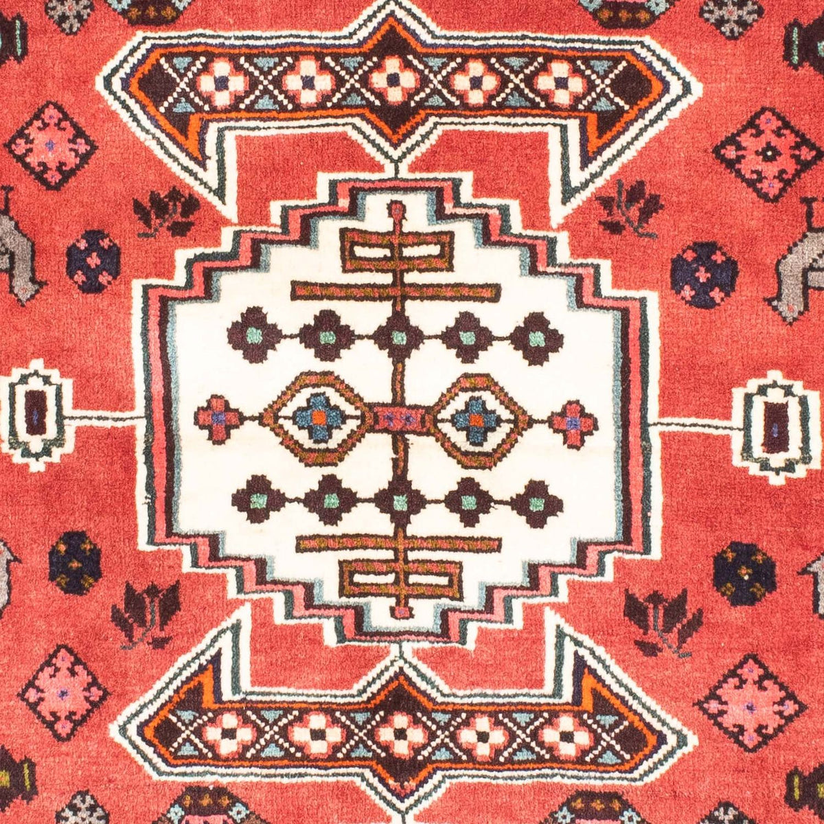 Alfombra persa - Nómada - 170 x 116 cm - rojo oscuro