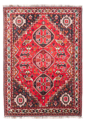 Alfombra persa - Nómada - 154 x 104 cm - rojo oscuro